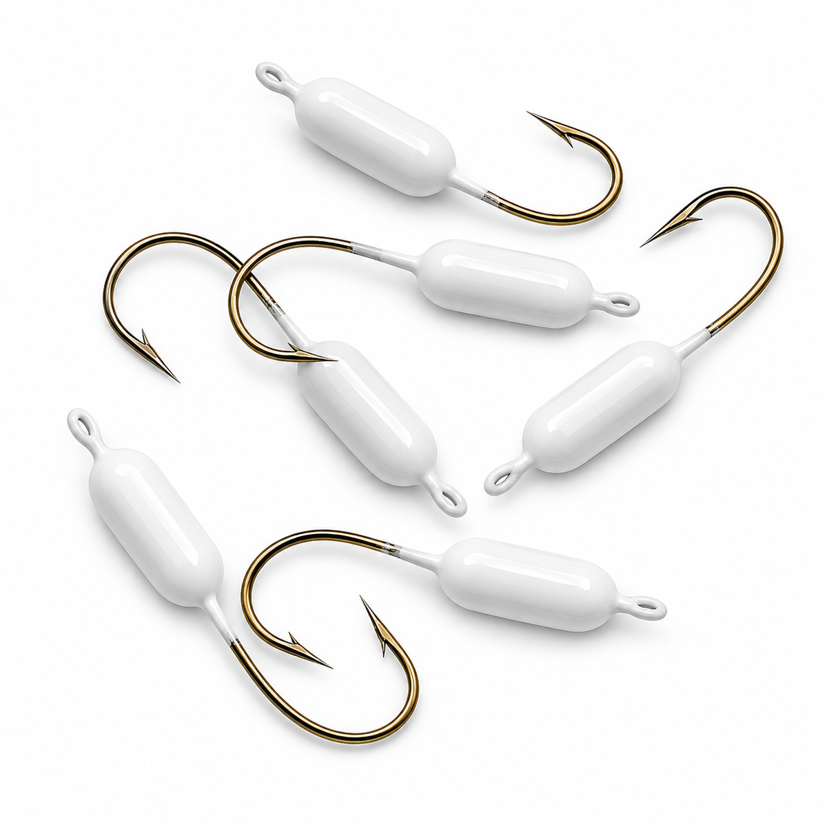 6-pack of small panfish hooks for bluegill, pinfish and bait catching